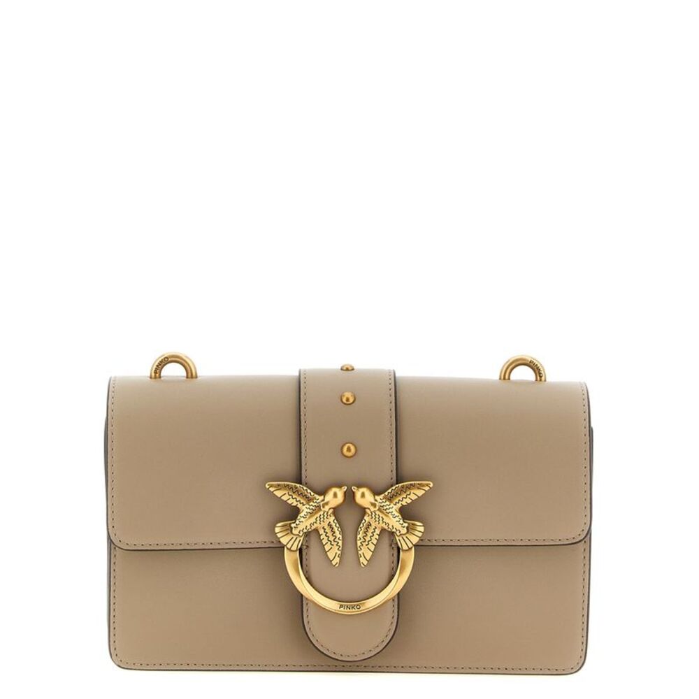 PINKO Gray Calfskin Crossbody Women's Bag